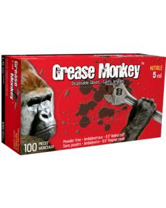 Grease Monkey® Disposable Nitrile Gloves Black, 100/Box