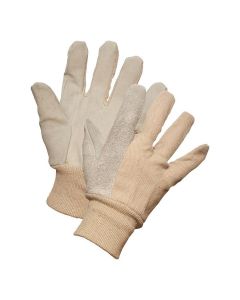 Gloves Split Leather Palm - Cotton Back