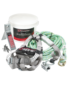 Roofer's Kit "B" Compliant w/Harness, Rope Grab, 50' Lifeline, Roof Anchor, Nails 